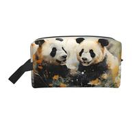Borsa cosmetica a forma di fiore primaverile panda per donna, borsa per il trucco floreale con simpatici animali, organizer portatile per toilette, accessori da viaggio, regalo