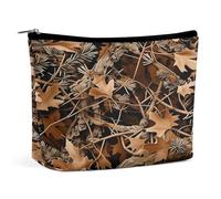 Borsa cosmetica a forma di foglia e ramo autunnale per donna, grande capacità, borsa per il trucco, borsa da viaggio portatile, organizer per accessori