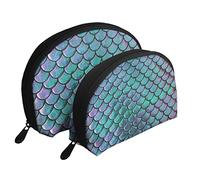 Borsa cosmetica a forma di squame di sirena verde, pochette da viaggio per donne e ragazze