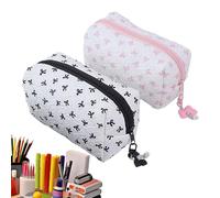 Borsa cosmetica a prua - Custodia a a prua - Borsa per il trucco da viaggio - Custa con cerniera estetica a 2 pezzi - Organizzatore da toilette di grande capacità in poliestere per donne ragazz