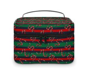 Borsa cosmetica a righe rosse, nere e verdi con motivo serpente, per donna, da viaggio, per il trucco, per la cura della pelle, organizer per articoli da toeletta, da uomo, per le vacanze, in morbid