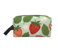 Borsa cosmetica alla frutta e alla fragola per donna, borsa per il trucco floreale con fiori, organizer portatile per toilette, accessori da viaggio, regalo