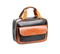 Borsa cosmetica appendibile a quattro pieghe for donna Organizzatore portatile for trucco Articoli da toeletta viaggio di grande capacità(Dark brown)