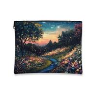 Borsa cosmetica artistica floreale, borsa da viaggio colorata con stampa naturale per donne, organizer portatile per trucco con cerniera, borsa da toilette primaverile per la cura della pelle