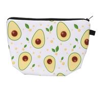 Borsa Cosmetica Avocado Stampata, Multiuso, Portatile per Viaggio Breve | Poliestere Fodera in Spugna, Conserva Flaconi e Spazzolino Sul Lavabo, per Ufficio e Palestra