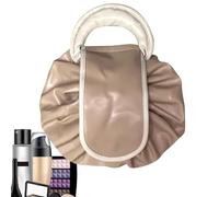 Borsa cosmetica, borsa da viaggio impermeabile, borsa da trucco, 1,81 x 11,02 in portatile Drawstring Toiletry Organizer, ideale per donne e ragazze, ideale per toilette e ragazze, cachi, Se référer