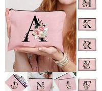 Borsa cosmetica, borsetta porta cosmetici con iniziale della lettera dall'A alla Z, porta oggetti da toeletta, organizzatore, astuccio con cerniera, porta telefono, porta matite, borsa da frizione, re