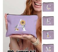 Borsa cosmetica, borsetta portamonete con iniziali da A a Z, organizer per articoli da toeletta, pochette con cerniera per telefono, astuccio per matite, borsa a clutch, regalo per insegnanti, element