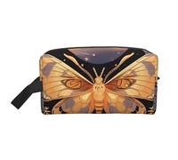 Borsa cosmetica Butterfly Moon per donna, borsa per il trucco floreale con fiori etnici, organizer portatile per toilette, accessori da viaggio, regalo