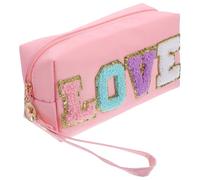 Borsa Cosmetica Cerniera, Organizer Portatile Rosa in Poliestere | Accesso Rapido per Trucchi e Cura, Lavabile, per Viaggio Breve e Tavolo , per Donne e Spose