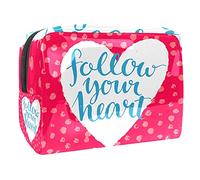Borsa cosmetica colorata con motivo a chiave d'amore per le donne carino borsa alla moda borsa per il trucco spaziosa borsa da toilette da viaggio borsa da toilette regali per, Multicolore 07,