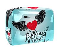 Borsa cosmetica colorata con motivo a chiave d'amore per le donne carino borsa alla moda borsa per il trucco spaziosa borsa da toilette da viaggio borsa da toilette regali per, Multicolore 05,