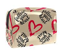 Borsa cosmetica colorata con motivo a chiave d'amore per le donne carino borsa alla moda borsa per il trucco spaziosa borsa da toilette da viaggio borsa da toilette regali per, Multicolore 04,