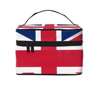 Borsa cosmetica con bandiera britannica. Borsa per cosmetici da donna alla moda, grande organizer da viaggio per articoli da toeletta