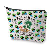 Borsa cosmetica con bandiera della Tanzania Zanzibar souvenir regalo Zanzibar Tanzania regalo per viaggiatori, Zanzibar