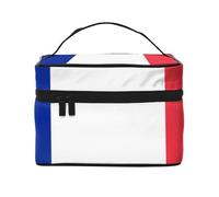 Borsa cosmetica con bandiera francese. Borsa per cosmetici da donna alla moda, grande, organizer da viaggio per articoli da toeletta