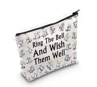 Borsa cosmetica con campanella e scritta in inglese "Ring and Wish Them Well", idea regalo per matrimoni, Suona la campana e augura loro bene