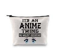 Borsa cosmetica con cerniera per gli amanti degli anime, idea regalo per gli amanti degli anime, con scritta "It's an Anime Thing You Will Understanding", per ragazze anime, Beige, Beauty Case