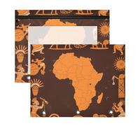 Borsa cosmetica con cerniere lisce Cartella di file in plastica per raccoglitore a 3 anelli Confezione da 2 studenti che memorizzano studenti scolastici forniture per insegnanti retrò continente