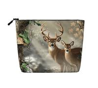 Borsa cosmetica con cervo mimetico, grande, organizer per articoli da toeletta da viaggio, resistente all'acqua