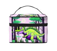 Borsa cosmetica con dinosauro verde. Borsa cosmetica da donna alla moda, grande, organizer da viaggio per articoli da toeletta