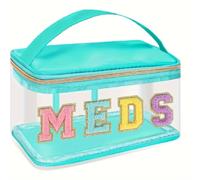 Borsa cosmetica con lettera glitterata, custodia organizer per trucco con | Design con manico superiore, grande capacità, facile da pulire, motivo a lettere, contenitore portatile per viaggi o attività
