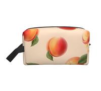 Borsa cosmetica con motivo a pesca per donna, borsa per il trucco alla frutta, organizer portatile per toilette, accessori da viaggio, regalo
