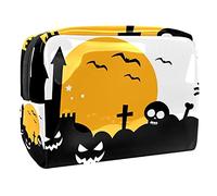 Borsa cosmetica con motivo fantasma di Halloween per le donne borsa alla moda carina borsa per il trucco impermeabile borsa da viaggio spaziosa borsa da toilette regalo per ragazze, Multicolore 03,