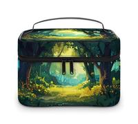 Borsa cosmetica con paesaggio ad per donna, borse da viaggio per il trucco, organizer per la cura della pelle, organizer per il trucco da uomo, in morbida pelle impermeabile con scomparti