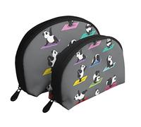 Borsa cosmetica con panda che fanno yoga, pochette da viaggio per donne e ragazze