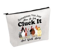 Borsa cosmetica con pollo Sometimes You Just Have to Say Cluck It and Walk Away Borsa cosmetica regalo per amanti del pollo, A piedi B