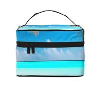 Borsa cosmetica con stampa delle vacanze alle Maldive. Borsa per cosmetici da donna alla moda, grande organizer da viaggio per articoli da toeletta