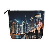 Borsa cosmetica con stampa ponte di Brooklyn per le donne Borsa per il trucco da viaggio di grande capacità Sacchetto della chiusura lampo