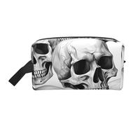 Borsa cosmetica con teschio di Halloween per donna, borsa per il trucco del giorno dei morti, organizer portatile per toilette, accessori da viaggio, regalo