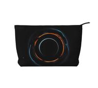 Borsa cosmetica cosmica misteriosa del velluto a coste di grande capacità, borsa impermeabile alla moda di stoccaggio degli articoli da toeletta, Nero , Taglia unica