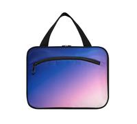 Borsa cosmetica da appendere in arte moderna blu viola sfumata per le donne con gancio, borsa per la cura della pelle lavabile di design per gli elementi essenziali per le donne viaggio estuche para