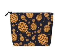 Borsa cosmetica da donna a forma di cuore con petali floreali, borsa da toilette a strato singolo, adatta per riporre tutti i giorni, viaggi e viaggi di lavoro., Ananas dorato., taglia unica