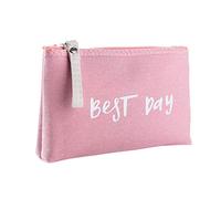 Borsa cosmetica da donna con cerniera portamonete borsa porta carte nera con specchio, Colore: rosa., taglia unica