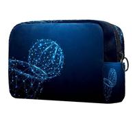 Borsa cosmetica da donna, con motivo astratto a forma di pallacanestro, con struttura a filo, per articoli da toeletta da viaggio, grande, pratica borsa organizer, Multi, 18.5x7.5x13cm/7.3x3x5.1in,