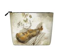 Borsa cosmetica da donna con motivo farfalla e violoncello, borsa da toilette a strato singolo, adatta per riporre tutti i giorni, viaggi e viaggi di lavoro., Farfalla e Violoncello, taglia unica