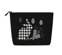 Borsa cosmetica da donna con motivo farfalla e violoncello, borsa da toilette a strato singolo, adatta per riporre tutti i giorni, viaggi e viaggi di lavoro., Happy Easter, taglia unica