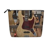 Borsa cosmetica da donna con motivo farfalla e violoncello, borsa da toilette a strato singolo, adatta per riporre tutti i giorni, viaggi e viaggi di lavoro., Chitarra Strumento Musicale, taglia unica