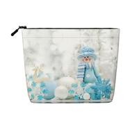 Borsa cosmetica da donna con motivo farfalla e violoncello, borsa da toilette a strato singolo, adatta per riporre tutti i giorni, viaggi e viaggi di lavoro., Pupazzo di neve felice., taglia unica