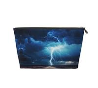 Borsa cosmetica da donna con motivo fulmine in un flash borsa in pelle borsa portatile di grande capacità con cerniera borsa da viaggio borsa da viaggio, Oro, Taglia unica