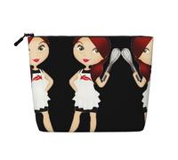 Borsa cosmetica da donna con motivo marrone bronzo, borsa da toilette a strato singolo, adatta per riporre tutti i giorni, viaggi e viaggi di lavoro., Donne Chef, taglia unica