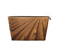 Borsa cosmetica da donna con motivo sul campo della speranza Borsa in pelle borsa portatile di grande capacità con cerniera borsa da viaggio borsa da viaggio, Oro, Taglia unica