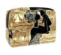 Borsa cosmetica da donna, con stampa di donne nere americane che tengono un bambino tra le braccia, borsa da viaggio per articoli da toeletta grandi in PVC, pratica borsa organizer con cerniera,