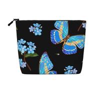 Borsa cosmetica da donna dell'antico Egitto, organizer da viaggio portatile, borsa da toilette con chiusura a zip, Farfalla colorata., Taglia unica