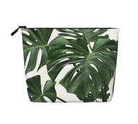 Borsa cosmetica da donna dell'antico Egitto, organizer da viaggio portatile, borsa da toilette con chiusura a zip, Foglie di Monstera, Taglia unica