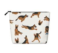 Borsa cosmetica da donna dell'antico Egitto, organizer da viaggio portatile, borsa da toilette con chiusura a zip, Pastore tedesco, Taglia unica